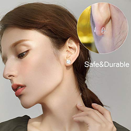450PCS Earring Posts Stainless Steel Flat Pad,Hypoallergenic Stud Earrings with Butterfly and Rubber Bullet Earring Backs for Jewelry DIY Making Findings (Silver) (Silver)