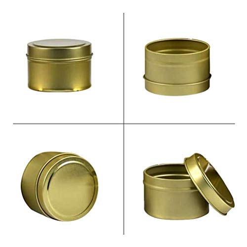 24 Pieces Candle Tin, 4 oz Holiday Candles, Candle Containers, Travel Tins, Candle Jars for Candle Making (Gold)