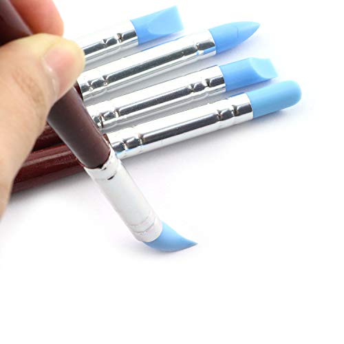 Tegg Clay Sculpting Tool 5PCS 5 Size Rubber Tip Silicon Brushes Pottery Clay Pen Shaping Carving Tools