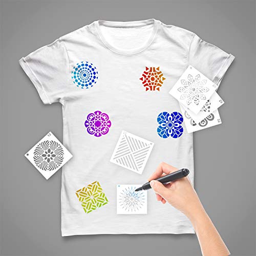 64 Pack Mandala Painting Stencils, BicycleStore Reusable Mandala Dot Painting Templates Floral Dotting Stencils for Painting on Wood, Fabric, Glass, Metal, Walls More DIY Art Projects 3.54 x 3.54 Inch