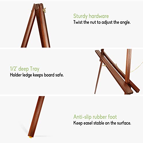 Conda 63" Wooden Tripod Artist Display Easel with Tray, A-Frame Adjustable Easel Stand for Wedding Sign, Foldable Easels for Painting Canvas, Display & Posters