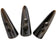10pcs Dark Coffee Resin Toggle Buttons Horn Tooth Shape Two Holes
