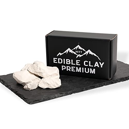 HITT Edible Clay Chunks - «White Velvet» for Eating, Zero Impurities ASMR Food for Pica Cravings, Handpicked Edible Dirt 200gr