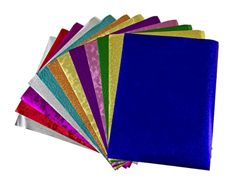 Hygloss Embossed Metallic Foil Paper for Arts & Crafts, Classroom Activities & Artists-8.5" x 11"-12 Sheets, 8.5-x-11-Inch, Assorted Colors & Designs