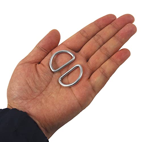 Rrina 30Pcs 304 Stainless Steel Welded Heavy D-Rings for Hand DIY Accessories Hardware Bags Ring Dog Leashes Dee Ring (1inch)