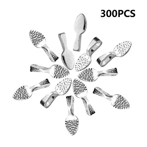 Lystaii 300pcs Small Pendant Bails Silver Glue on Bail Tag Jewelry Bails Oval Glue On Earring Bails Small Spoon Shape for Pendant Making Or Glass Cabochon Tiles DIY Jewelry 15x5mm