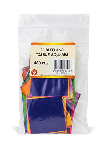 Hygloss Products Bleeding Tissue Paper Squares-2 inch x 2 inch for Arts and Crafts, DIY Projects, and Much More-20 Colors-480 Pieces, 2-Inch, 20 colors, 480 Count