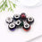 AIPRIDY 100Pcs 15x11mm Painting Murano Large Hole Glass Beads Mix Color with Silver Brass Cores European Charm fit Bracelet Necklace (Black Background and Color Glass)