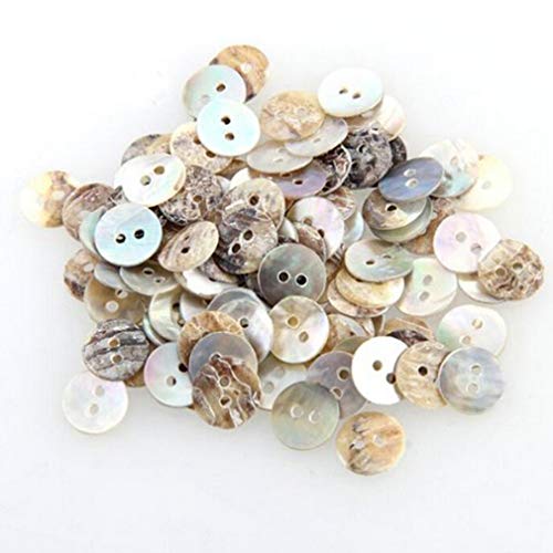 Welecom 1000 Pcs Natural Shell Buttons 10mm 2 Hole Mother of Pearl Round Shell Buttons for Cloth Sewing Craft Buttons