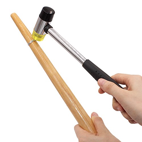 NIUPIKA Jewelers Rubber Hammer Mallet with Wood Ring Mandrel Sizer Sizing Adjuster Ring Shaper Repair Tools Jewelry Making Kit