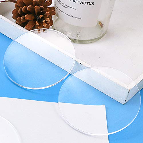 BILLIOTEAM 24 PCS 4 Inch/10cm Acrylic Disks,1/8" Thickness,Clear Acrylic Round Circles Blanks for Vinyl Project,DIY Keychain Coaster,Decorative Ornament,Name Plate,Arts and Craft Supplies (No Hole)