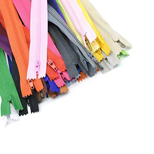 JILIGUALA 39 Color 60cm Tailor Sewing Nylon Coil Closed End Invisible Zippers for DIY Bags,Clothing（23.62 inch）
