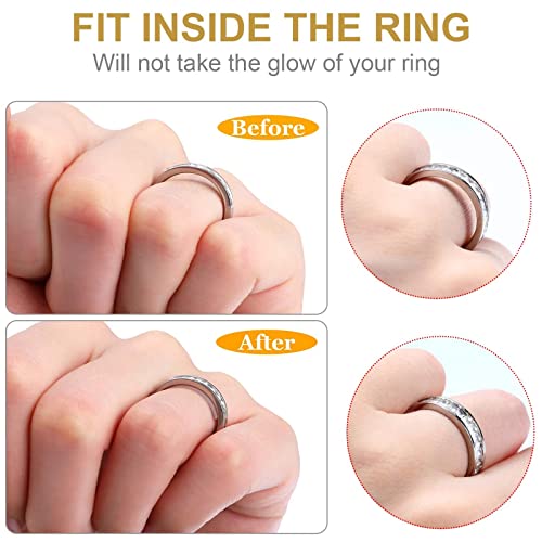 8 Sheets/ 152 Pieces Invisible Ring Sizer Adjuster Ring Spacer Ring Guards for Women Loose Rings, 2 Kinds of Thickness (Black, White, Gray, Nude)