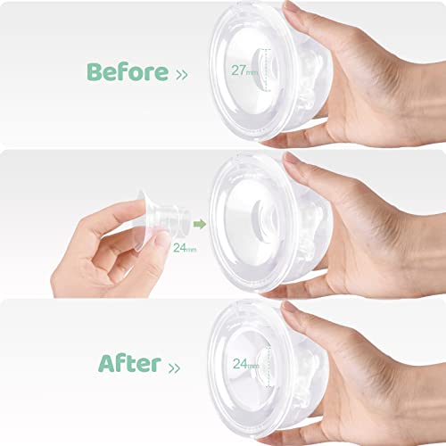 TSRETE Breast Pump Electric, Wearable Breast Pump, Hands Free Breast Pump, with 2 Modes, 9 Levels, LCD Display, Memory Function Rechargeable Double Milk Extractor 24mm/27mm Flange-Green