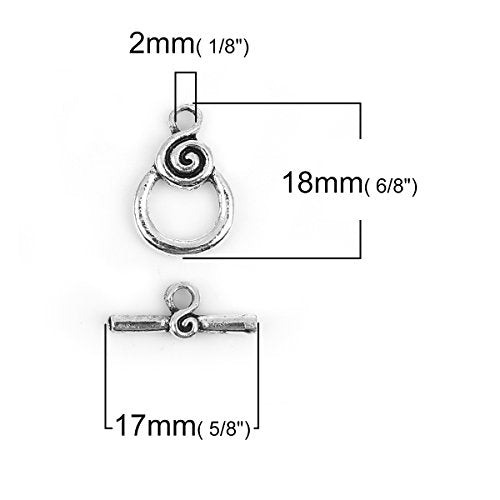 JGFinds Bracelet Toggle Clasps - 28 Sets of Silver Tone Spirals - Perfect DIY Jewelry Making Accessory, Bracelet Clasp, Sweater Barrel Toggle Closure or Connector