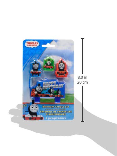 Choo-Choo-Choose Thomas All Aboard Birthday Candle Set - 1 Large, 3.6" x 2.3", 3 Small, 1.3"- 1.7" (Pack of 4) - Fun & Delightful Kids Party Favor