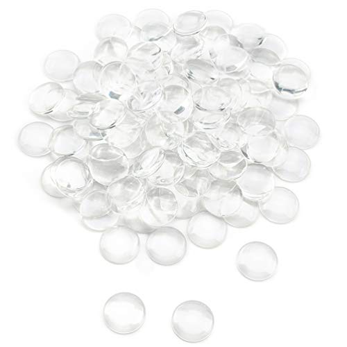 Foraineam 150 Pieces 1 inch Glass Dome Cabochons Crystal Clear Round Cabochon for Photo Pendant Craft Jewelry Making