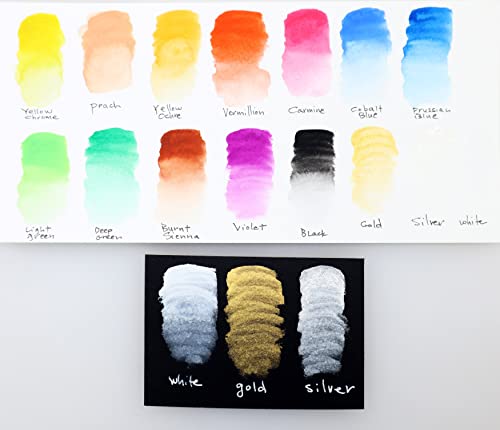 Yasutomo Niji Aquarelle Watercolor Set, 15 Colors