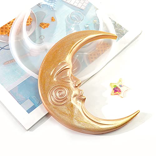 ZMCHE Large Moon Silicone Molds, 2 Pack Moon Resin Molds, Crescent Moons Epoxy Resin Molds for Room Decor Home Design