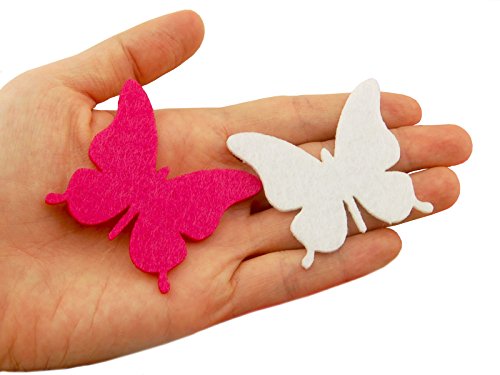 Summer-Ray 100pcs Colorful Felt Butterfly Die Cut Embellishment