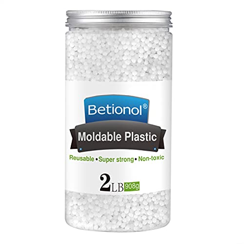 Betionol Moldable Plastic Clay, 2Lb/32oz White Modeling Clay Thermoplastic Beads for DIY Modeling Making Creative Activity, Good Creating Teaching Kits for Adults or Kids