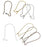 JGFinds Mixed Color Ear Wire Hooks, Silver, Bronze, Gold Tone Earring Findings, 200 Pack (1 1/2 x 5/8")