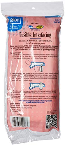 Pellon, White, PLF36 Ultra Lightweight Fusible Interfacing, 15" x 3 Yards, Package