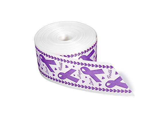 Fundraising For A Cause | Satin Purple Awareness Ribbon by The Yard - Purple Awareness Ribbon for Fundraisers and Awareness Events (20 Yards)