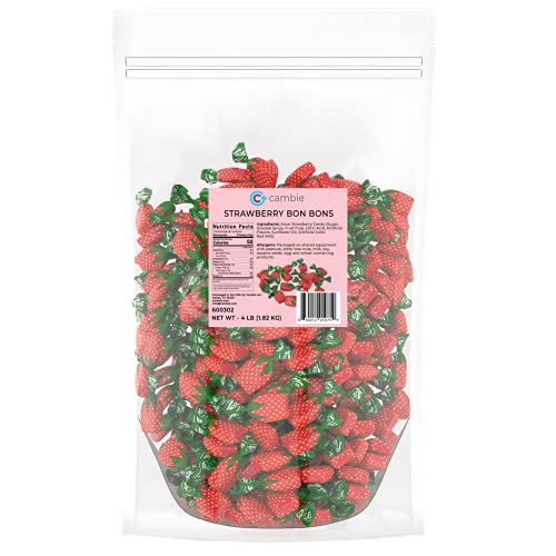 Arcor Strawberry Bon Bons by Cambie | 4 lbs of Strawberry Filled Hard Candy | Individually Wrapped Bon Bons | Deliciously Sweet Candy from Argentina (4 lb)