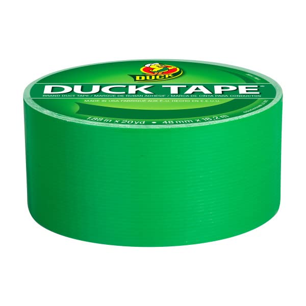 Duck Brand 1304968 Color Duct Tape, Green, 1.88 Inches x 20 Yards Each Roll, 3 Rolls