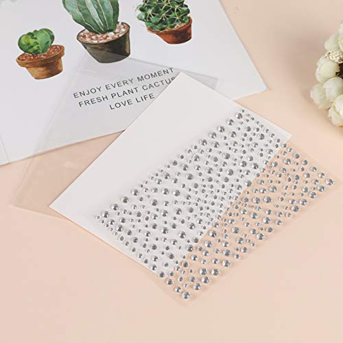 2100 Pieces Clear Rhinestones Stickers, SourceTon Self Adhesive Crystal Stickers Diamond Stickers, Stick on Rhinestone Strips for DIY Craft and Art Project (Clear)