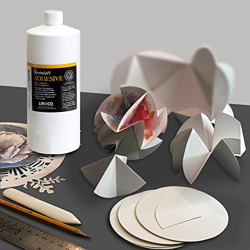Lineco Neutral pH Adhesive, Archival Quality Acid-Free PVA Buffered Adhesive Dries Clear Flexible, 1 Quart, Ideal for Paper Board Framing Collage Crafts Bookbinding