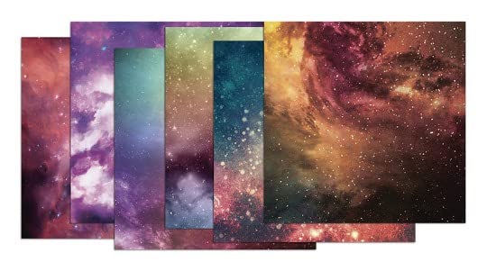 Colored Scrapbooking Paper Pad 12*12 Patterned Paper 24 Sheets - Two of 12 Colors Scrapbook Paper Single-Sided Journaling CardStock Paper for Cardmaking DIY Origami Decorative Craft Paper.(Starry Sky)