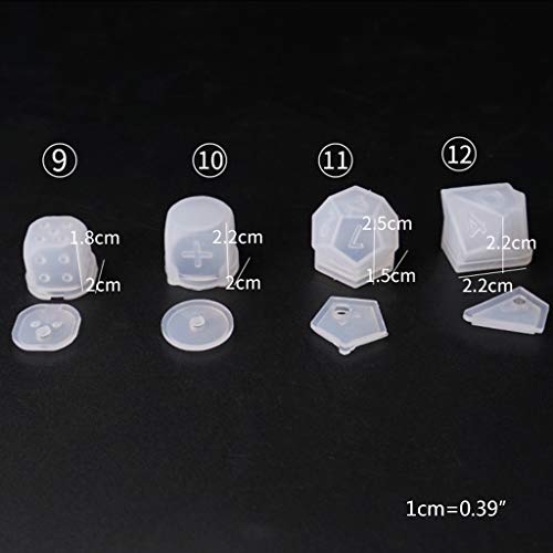 1pc DIY Silicone Resin Casting Molds Crystal Epoxy Mold Dice Fillet Shape Multi-spec Digital Dice Molds Game Silicone Mould