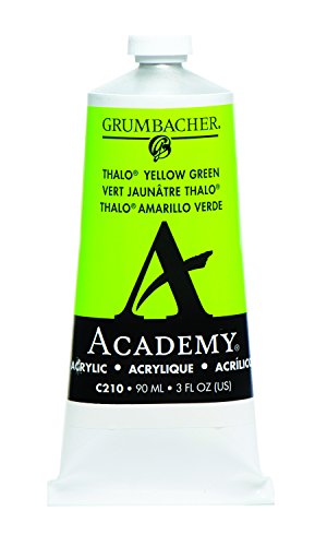 Grumbacher Academy Acrylic Paint, Gloss, 90ml/3 oz Metal Tube, Thalo Yellow Green