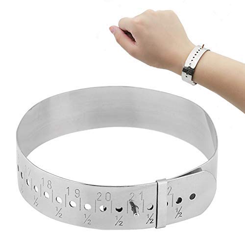 Salmue Bracelet Bangle Gauge Sizer, cm Unit Stainless Steel Adjustable Bangle Measuring Tool,Jewelry Making Bracelet Sizing Tools for Sizing Bangles, Cuffs and Link Style Bracelets