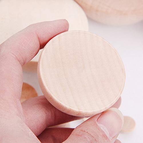 12 Pack Unfinished Half Wooden Balls 2 inch Split Wood Balls DIY Ornament Wooden Cones Craft Half Round Sphere Balls for DIY Projects Kids Arts Crafts Toy, 50mm