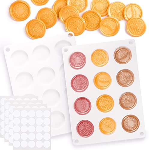Hoppler Set of Two 1.2in Cavity Silicone Wax Stamp Kit Mats for Wax Seal Stamp - Sealing Wax Seals. Tested Size for Perfect Wax Seals. Add to Any Wax Seal Stamp Kit and Use with Any Wax Stamp.