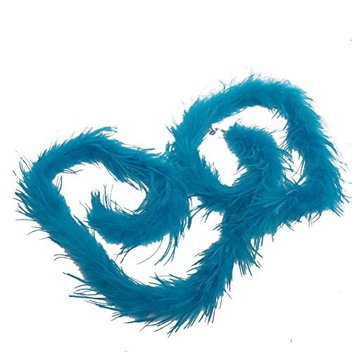shekyeon 2yards/lot 1.9 Meter Ostrich Feather Boa 1-Ply Costume Decoration Feather Craft(Turquoise)