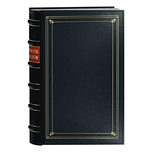 Pioneer Photo 204-Pocket Ring Bound Photo Album for 4 by 6-Inch Prints, Navy Blue Bonded Leather with Gold Accents Cover