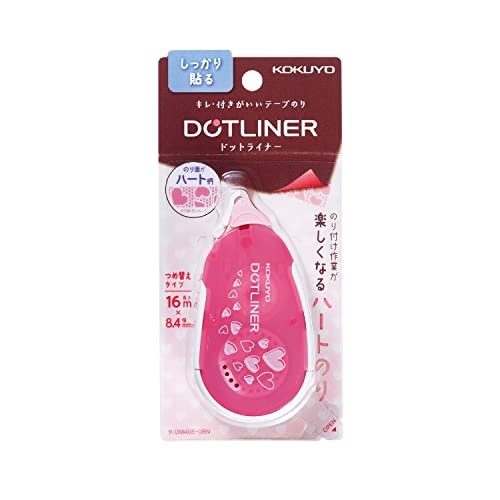 Kokuyo tape glue dot liner Heart Pattern data -DM405-08