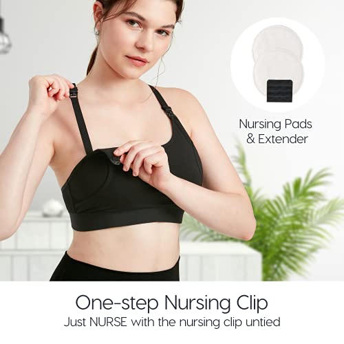 Lupantte Hands Free Pumping Bra for Women 2 Pack, Supportive Comfortable Breast Pump Bra with Pads, Breast Pump Bra Hands Free, Suitable for Medela, Spectra, Momcozy, etc. (Medium)