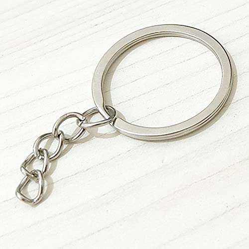 YAKA 300Pcs Keychain Rings 1.2 Inch/30mm Nickel 100Pcs Flat Metal Key Rings with 100Pcs Jump Rings and 100Pcs Screw Eye Pins Bulk for Crafts DIY Making Supplies (1.2 inch(30mm))