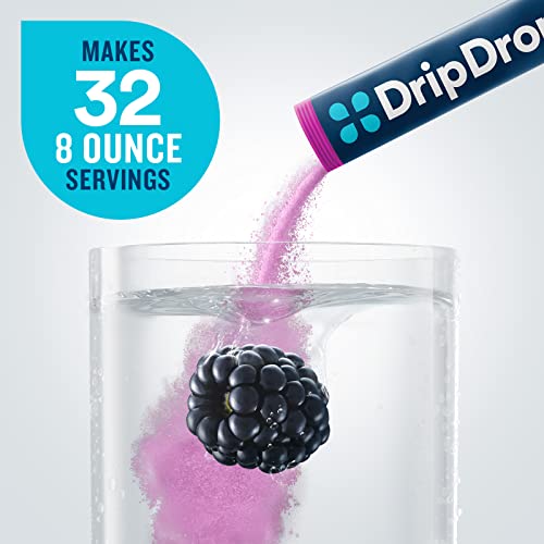 DripDrop Hydration - Electrolyte Powder Packets - Watermelon, Berry, Orange, Lemon - 32 Count