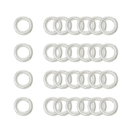 Souarts Silver Color Closed Jump Rings for Necklace Bracelet Jewelry Making(4mm-100)