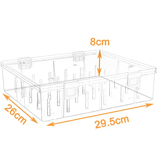 New brothread Tall and Clear Storage Box/Organizer for Holding 30 Spools Home Embroidery & Cotton Thread Spool Compatible with Tall Thread Spool from Isacord/Floriani/Madeira/Glide/RA/ConnectingThread