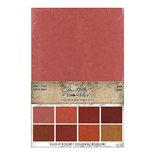 Tim Holtz Kraft-Stock Stack Craft and Hobby, Warm, 8 Colors/3 Each 24,TH94112