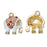 JGFinds Elephant Charm Pendants - 5 Pack with Rhinestones and Enamel, ¾ Inch, DIY Jewelry Making Supplies