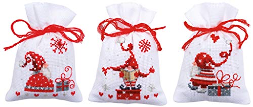 Vervaco Bag Kit-Set of 3 Pieces, Cotton, Multi-Colour, 8 x 12 x 0.3 cm