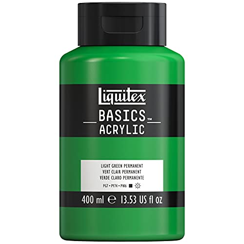 Liquitex BASICS Acrylic Paint, 400ml (13.5-oz) Bottle, Light Green Permanent